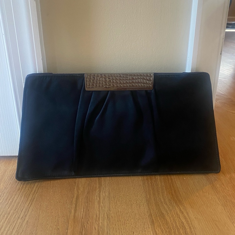 BCBG black and silver clutch